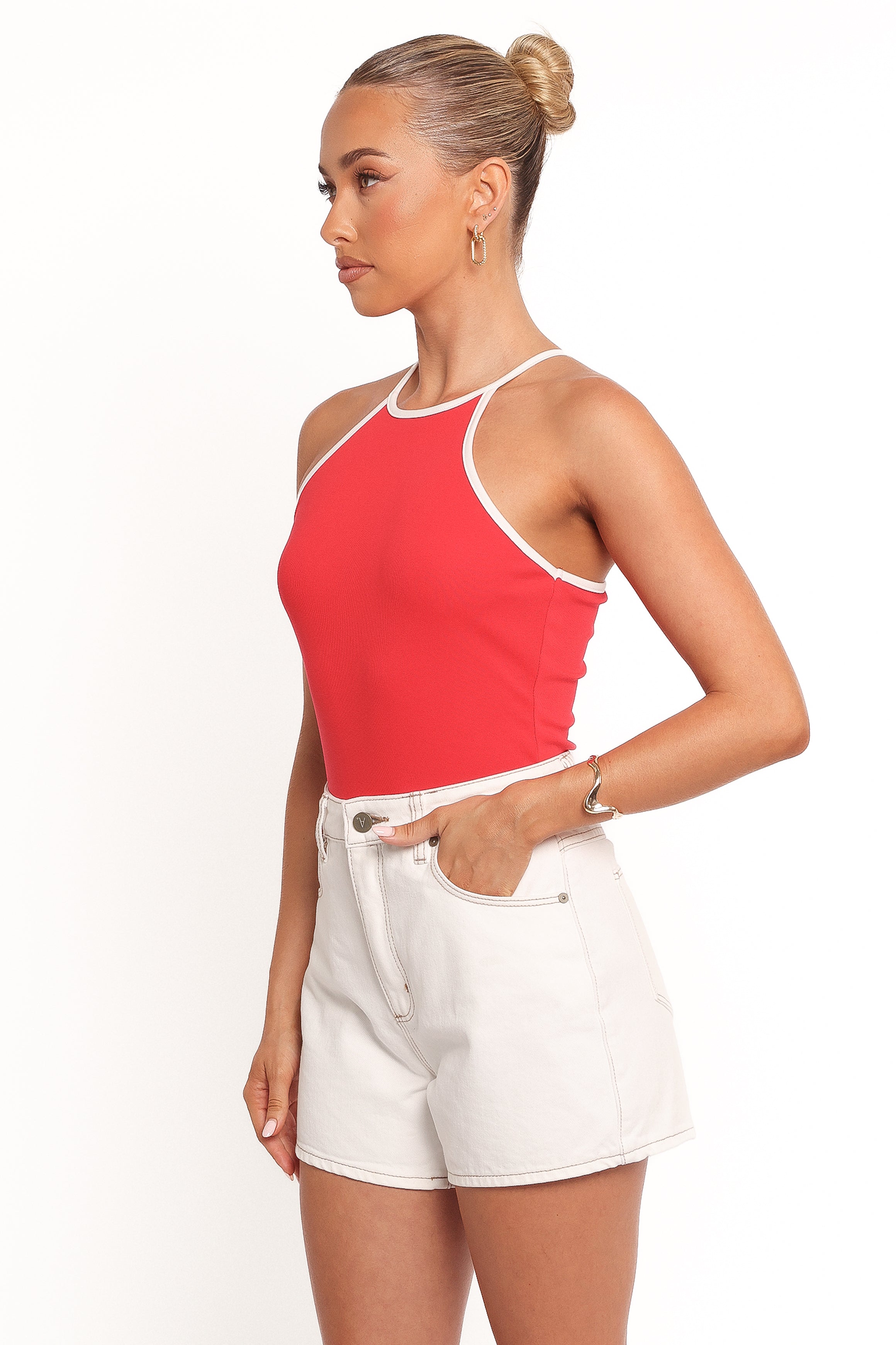 Jazzie Knit Tank - Red White