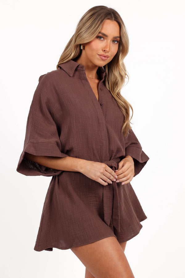 Jemmy Romper - Chocolate Brown