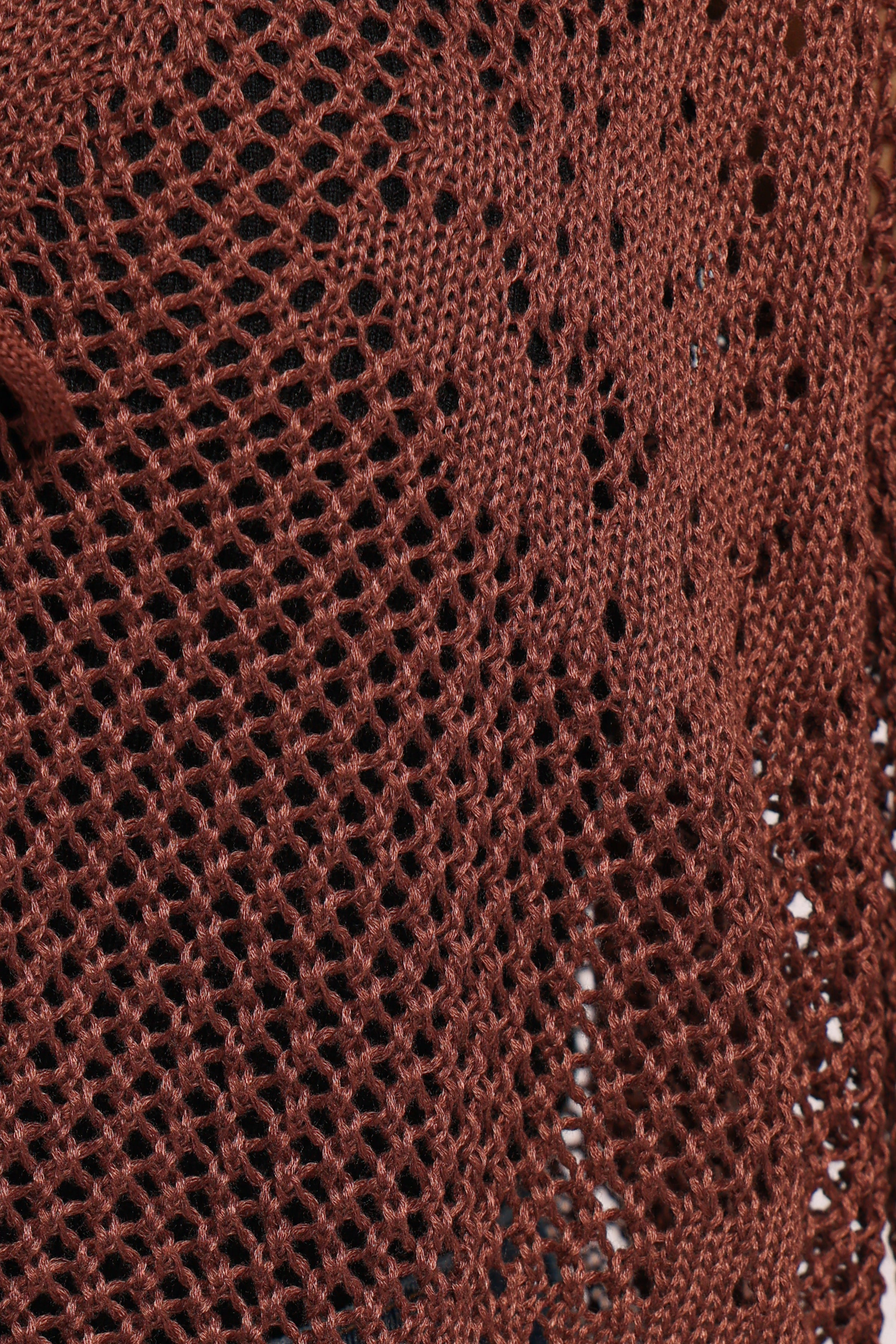 Jeniper Tie Front Flower Cardigan - Brown