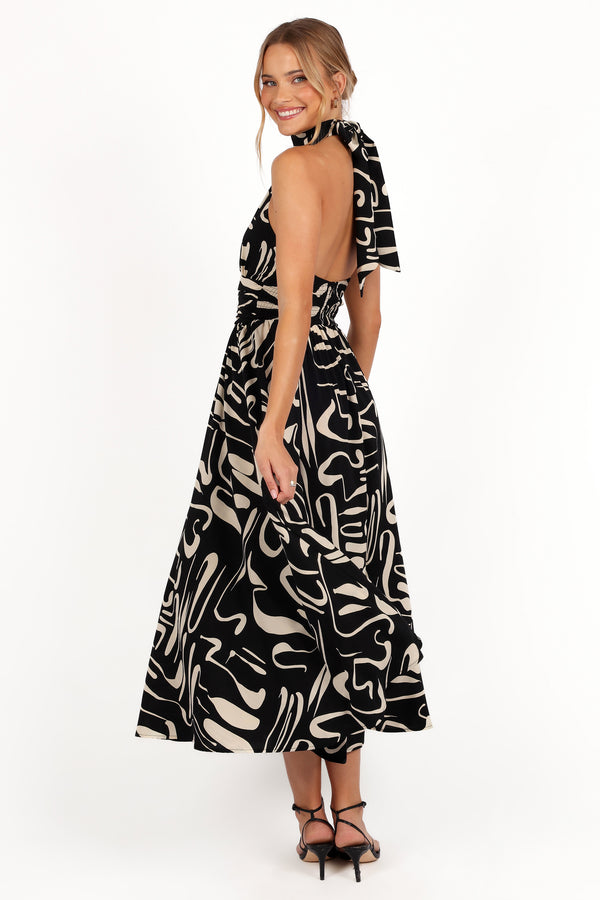 Jennifer Halterneck Maxi Dress - Black/White