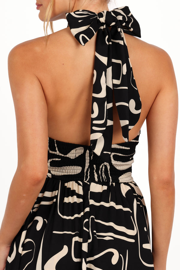 Jennifer Halterneck Maxi Dress - Black/White