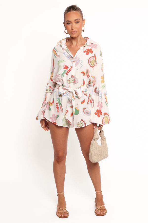 Jillia Long Sleeve Playsuit - Alfresco