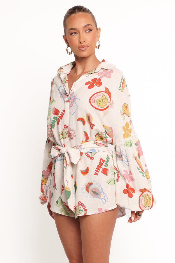 Jillia Long Sleeve Playsuit - Alfresco