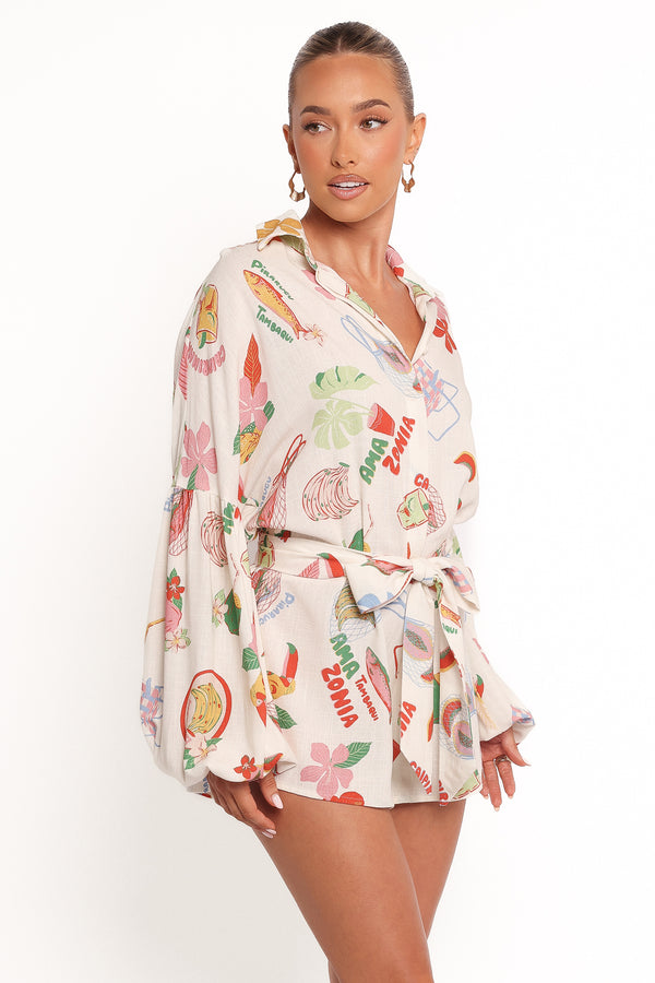 Jillia Long Sleeve Playsuit - Alfresco