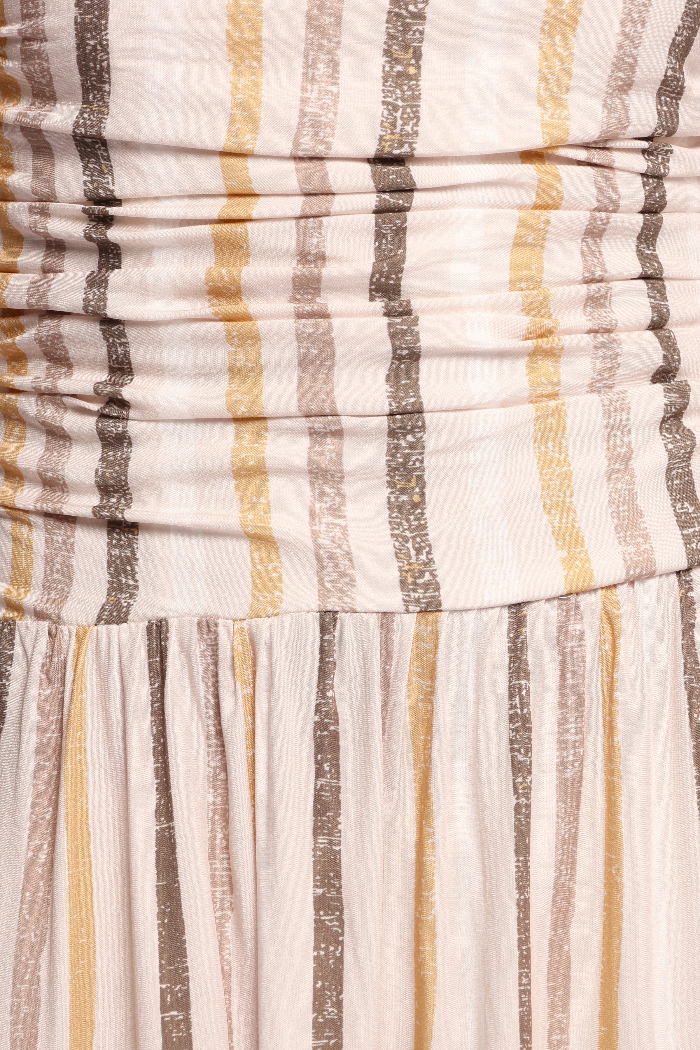 Jimena Strapless Maxi Dress - Brown Stripe