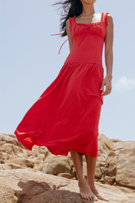 Joann Midi Dress - Red