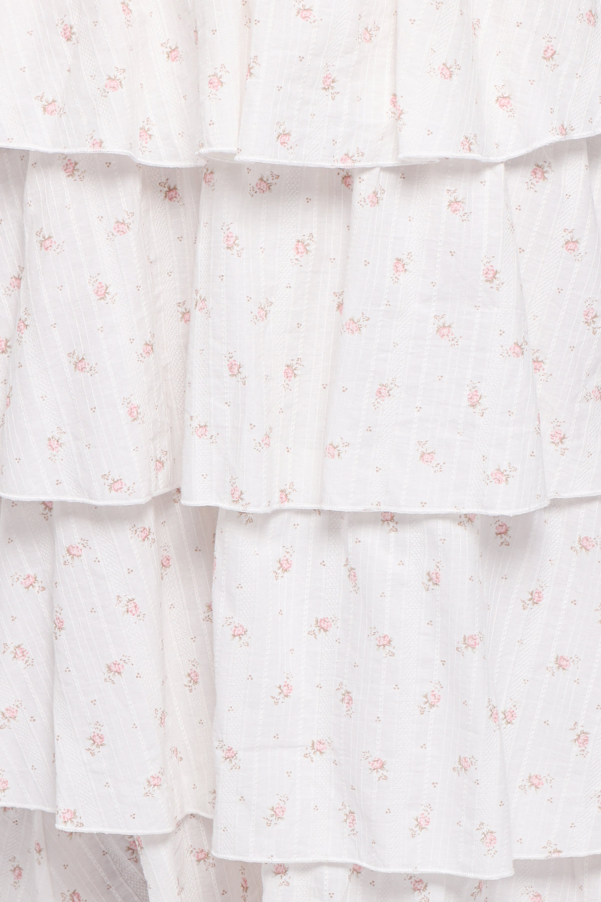 Jorath Tiered Maxi Skirt - White Floral