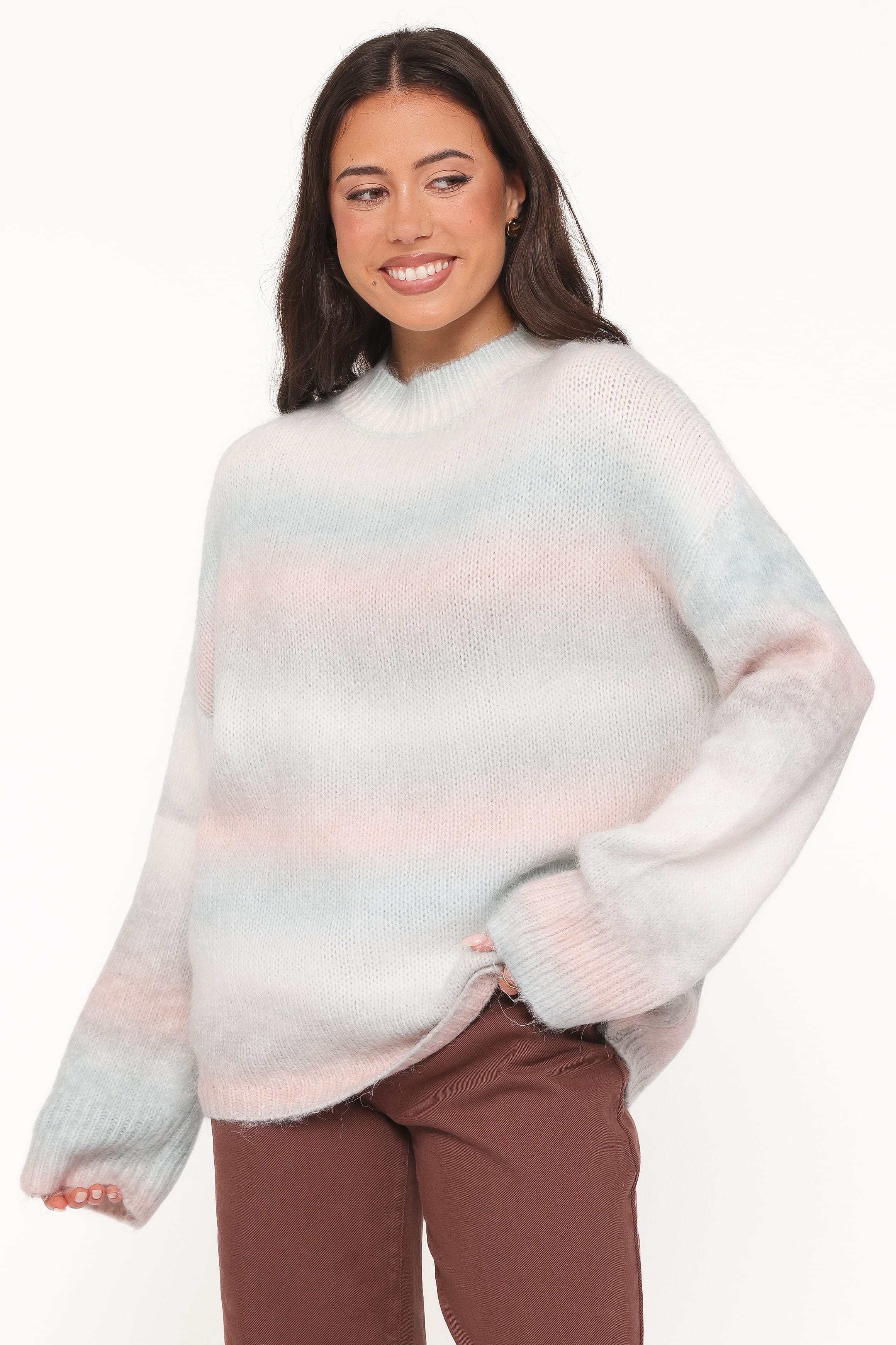 Joy Knit Sweater - Pale Blue Stripe