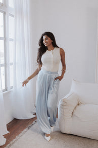 Joyce Wide Leg Pant - Blue