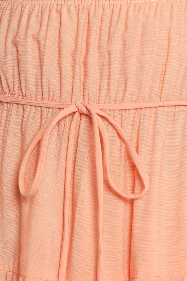 Julie Off Shoulder Midi Dress - Peach