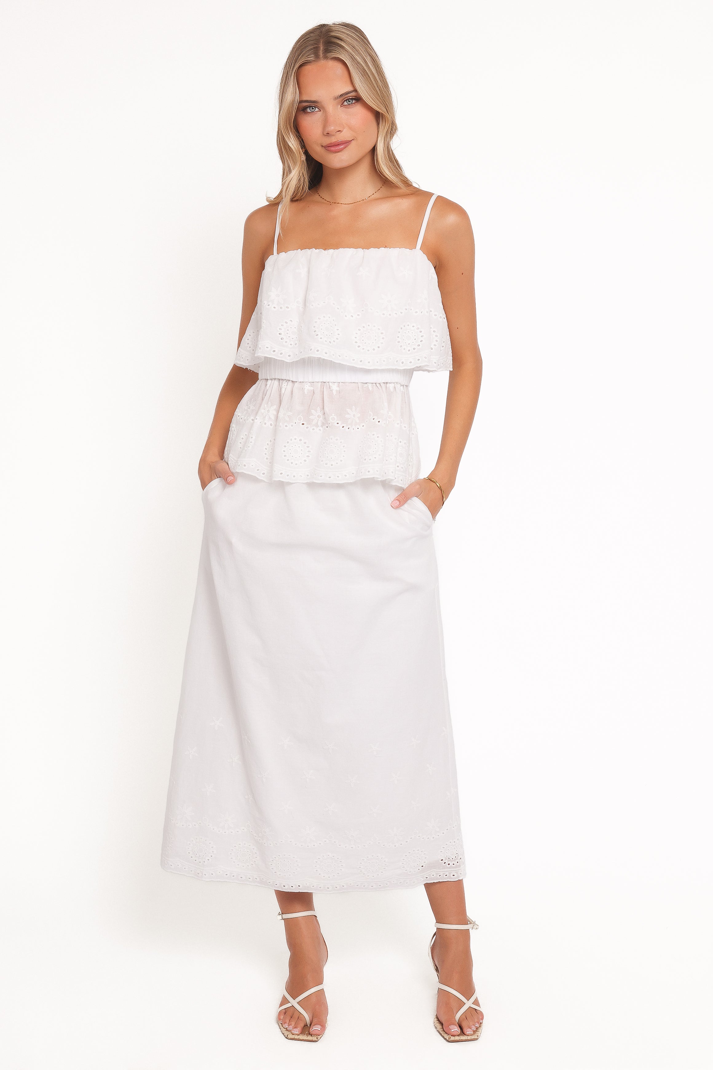 Juliette Maxi Skirt Set - White