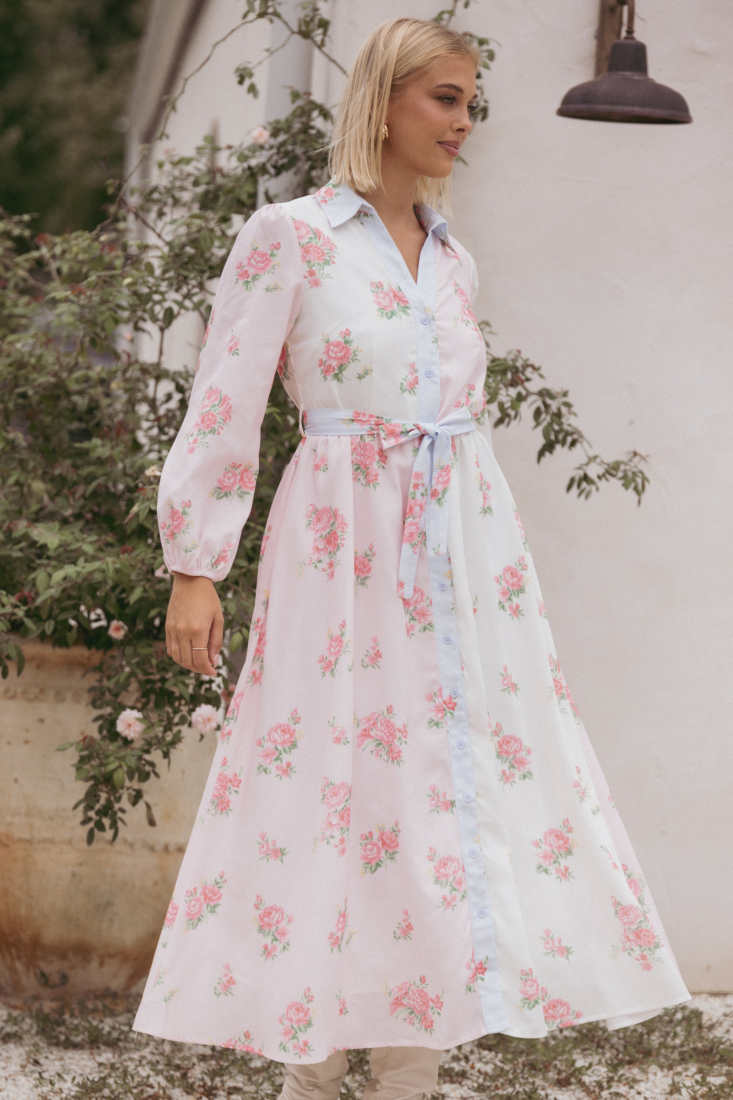 Juni Button Up Maxi Dress - Floral