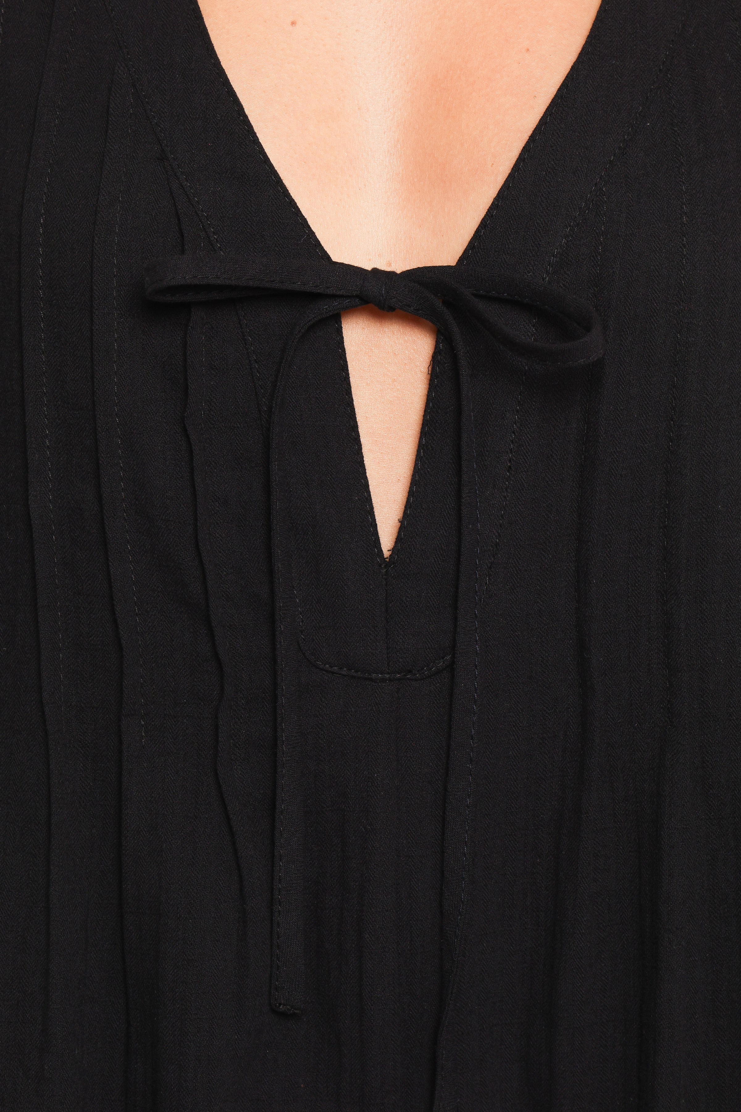 Kallie Tie Front Playsuit - Black