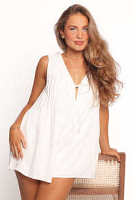Kallie Tie Front Playsuit - White