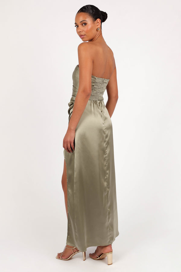 Kara Strapless Maxi Dress - Olive