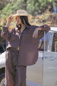Darya Shirt - Chocolate Stripe