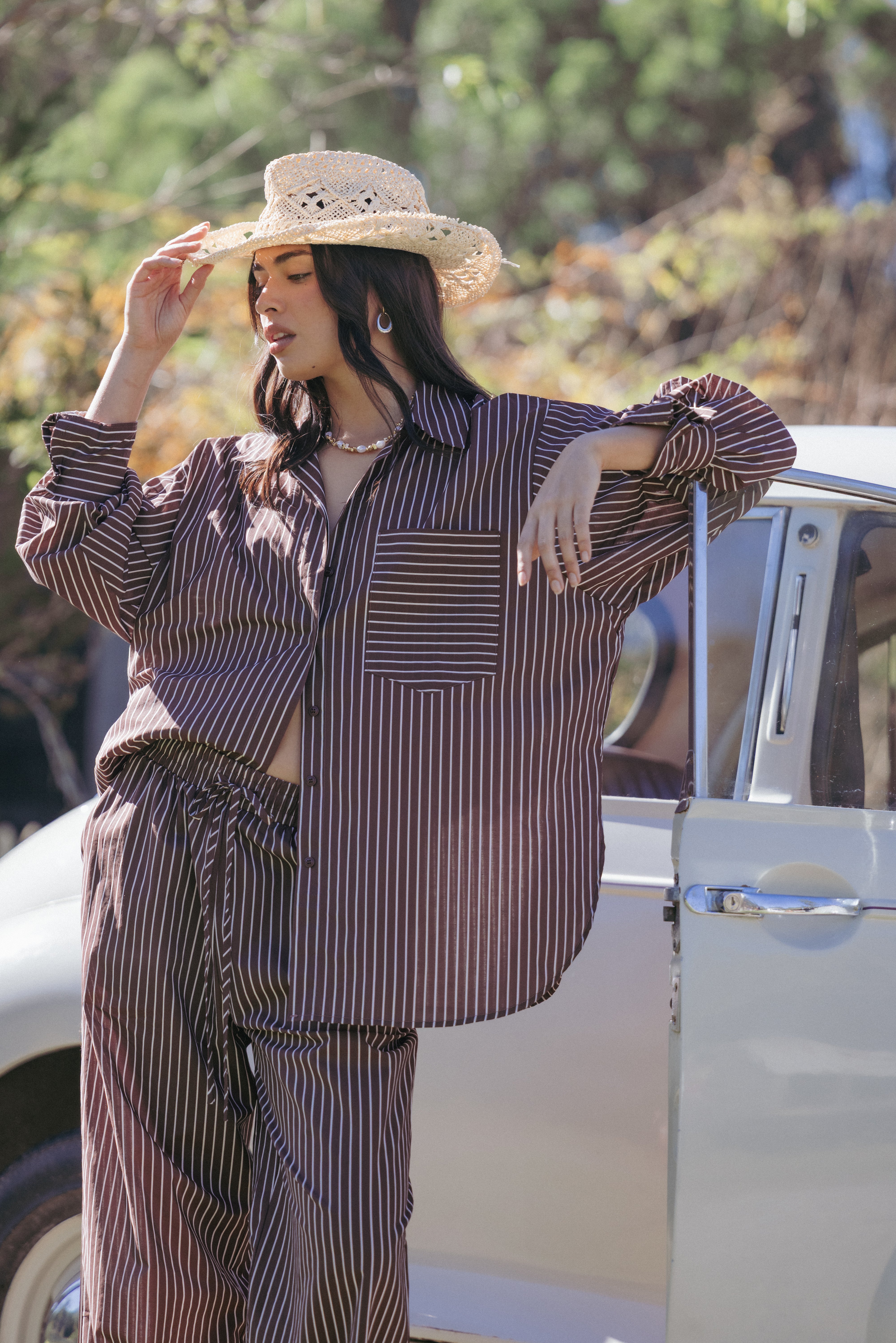 Darya Shirt - Chocolate Stripe