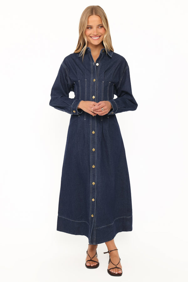 Karlen Denim Maxi Dress - Indigo