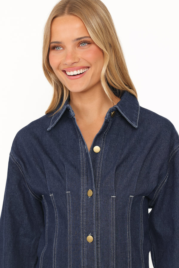 Karlen Denim Maxi Dress - Indigo