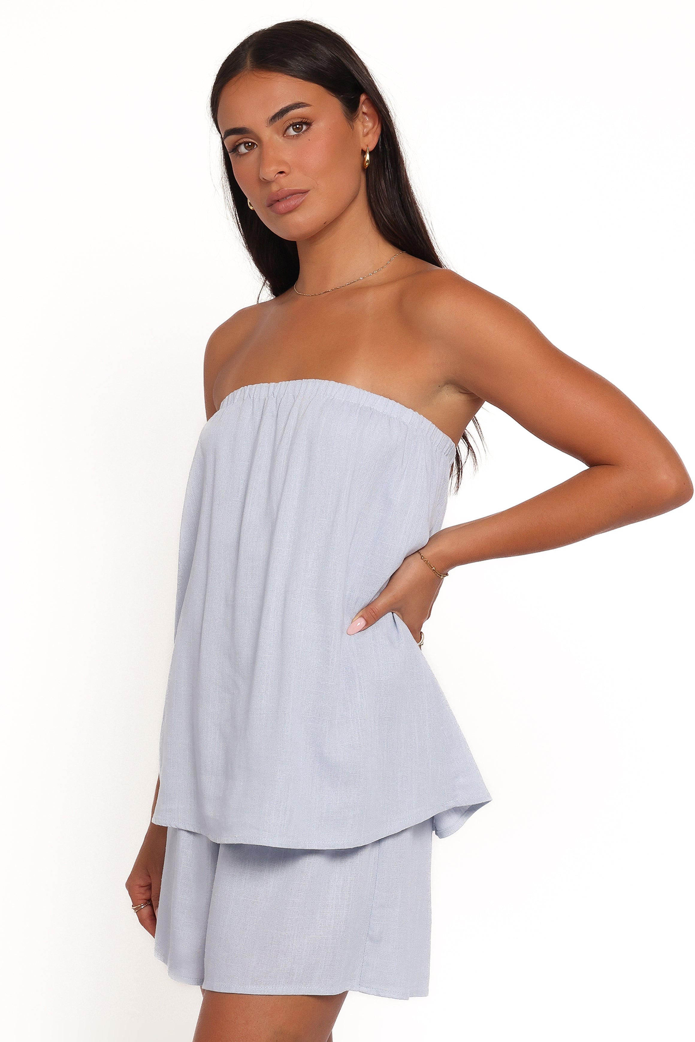 Karlen Strapless Playsuit - Robin Blue