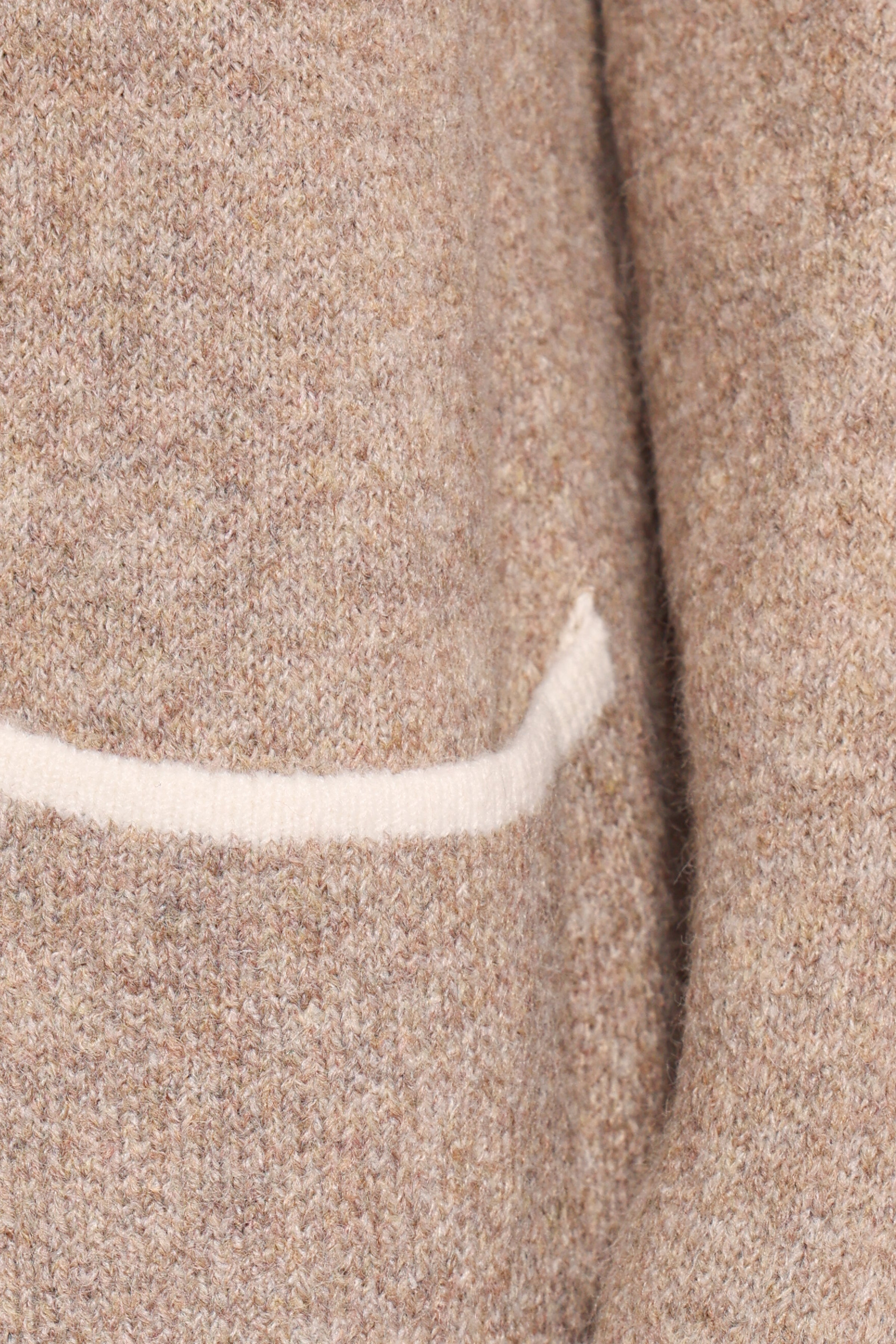 Katia Contrast Trim Coatigan - Beige