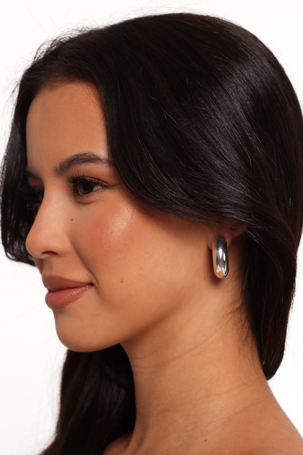 Katie Hoop Earrings - Silver