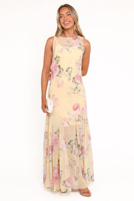 Keani Maxi Dress - Yellow Floral