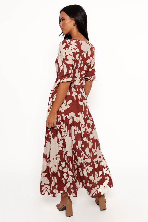 Kelda Dress - Rust Floral