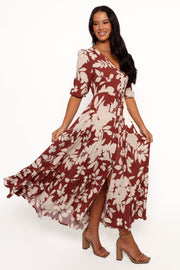 Kelda Dress - Rust Floral