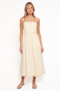 Kiana Midi Dress - Pale Yellow