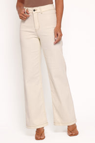 Kiran Wide Leg Pant - Sand