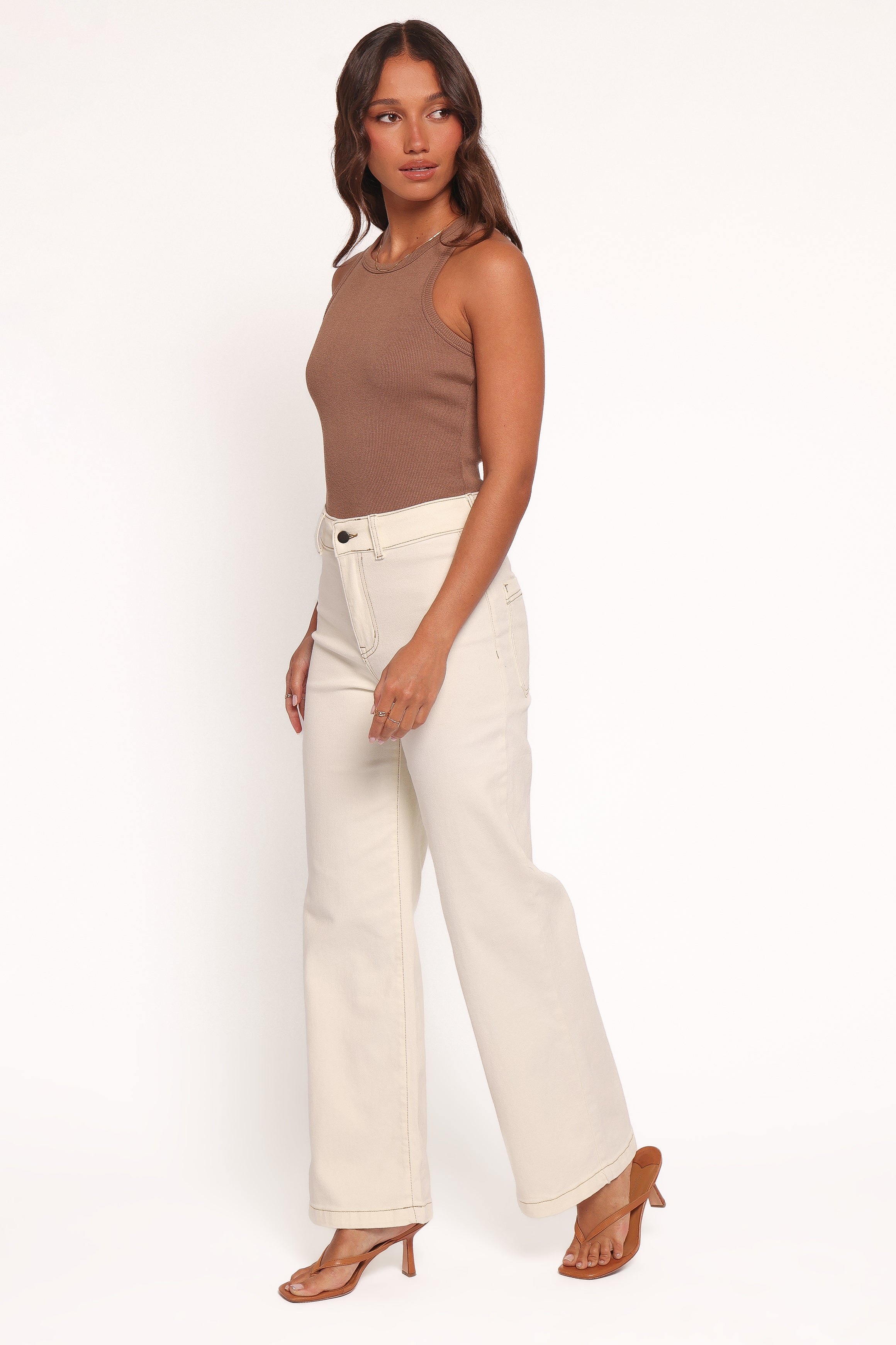 Kiran Wide Leg Pant - Sand