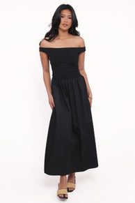 Kirsten Off Shoulder Midi Dress - Black