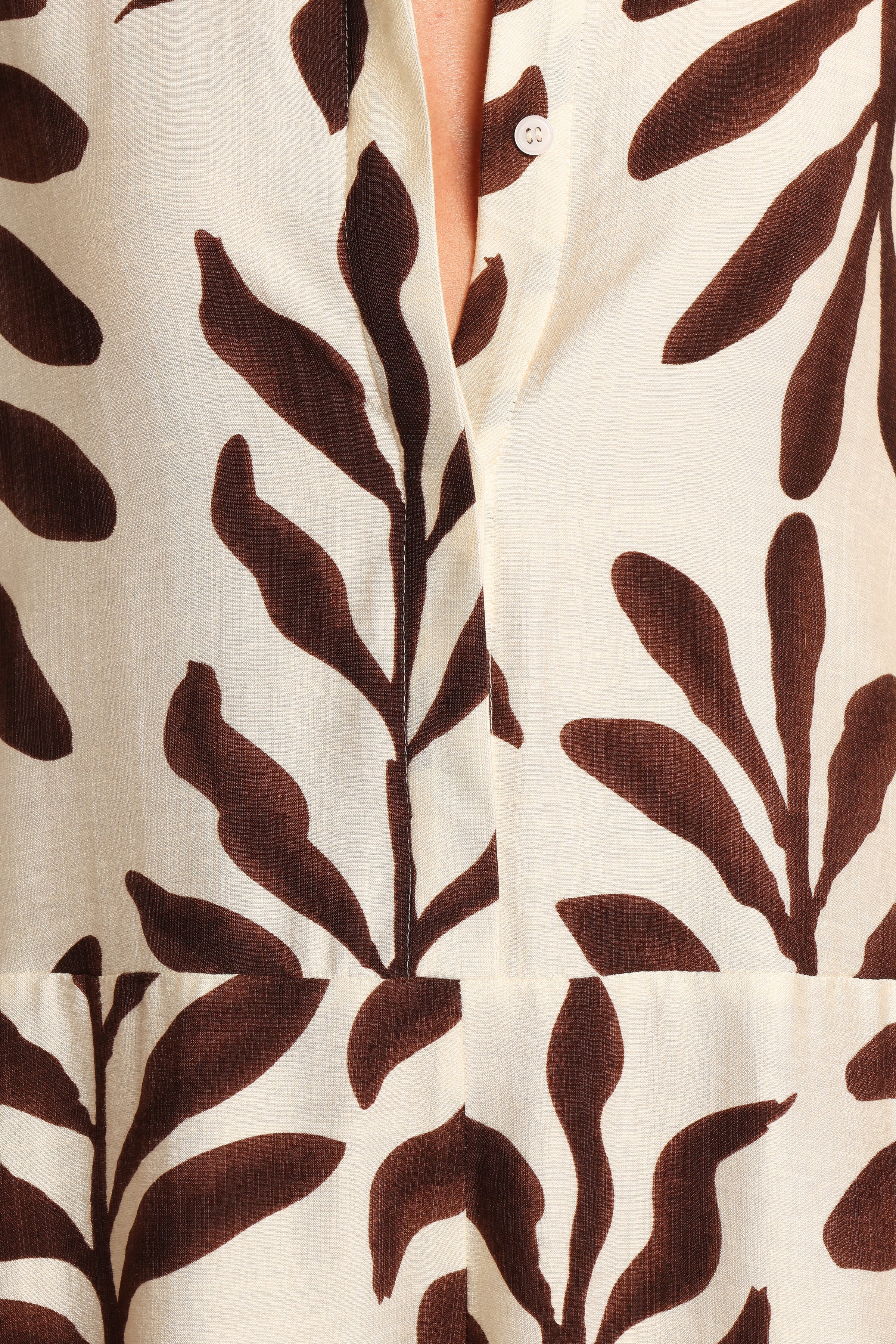 Kiya Drop Waist Playsuit - Brown Palm