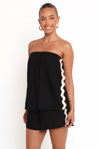 Kristia Strapless Playsuit - Black