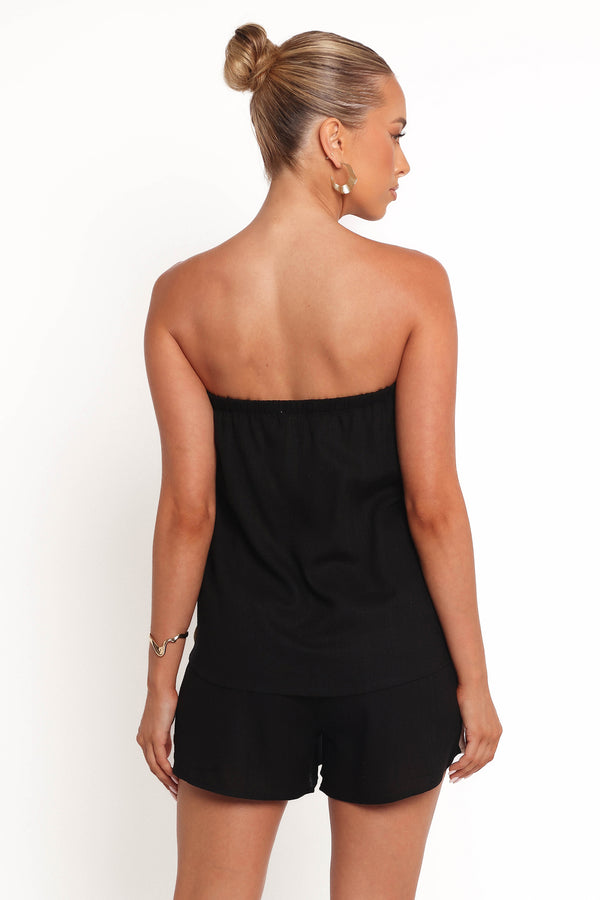 Kristia Strapless Playsuit - Black