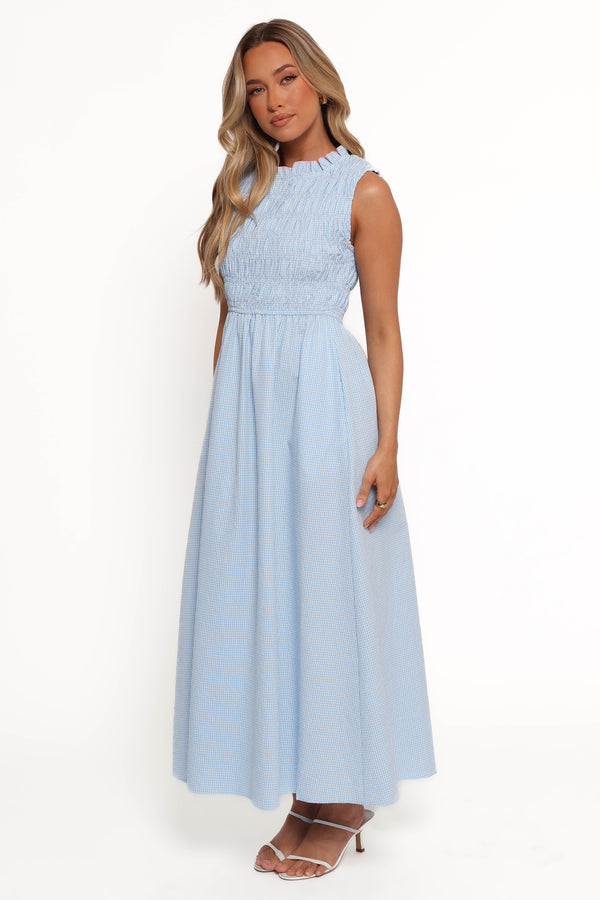 Lanna Maxi Dress - Blue Gingham