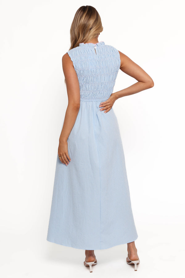 Lanna Maxi Dress - Blue Gingham