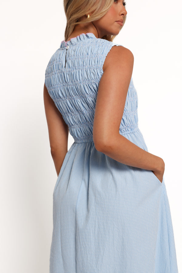 Lanna Maxi Dress - Blue Gingham