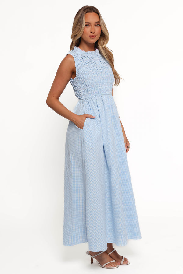 Lanna Maxi Dress - Blue Gingham