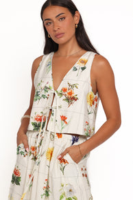 Leila Maxi Skirt Set - White Floral