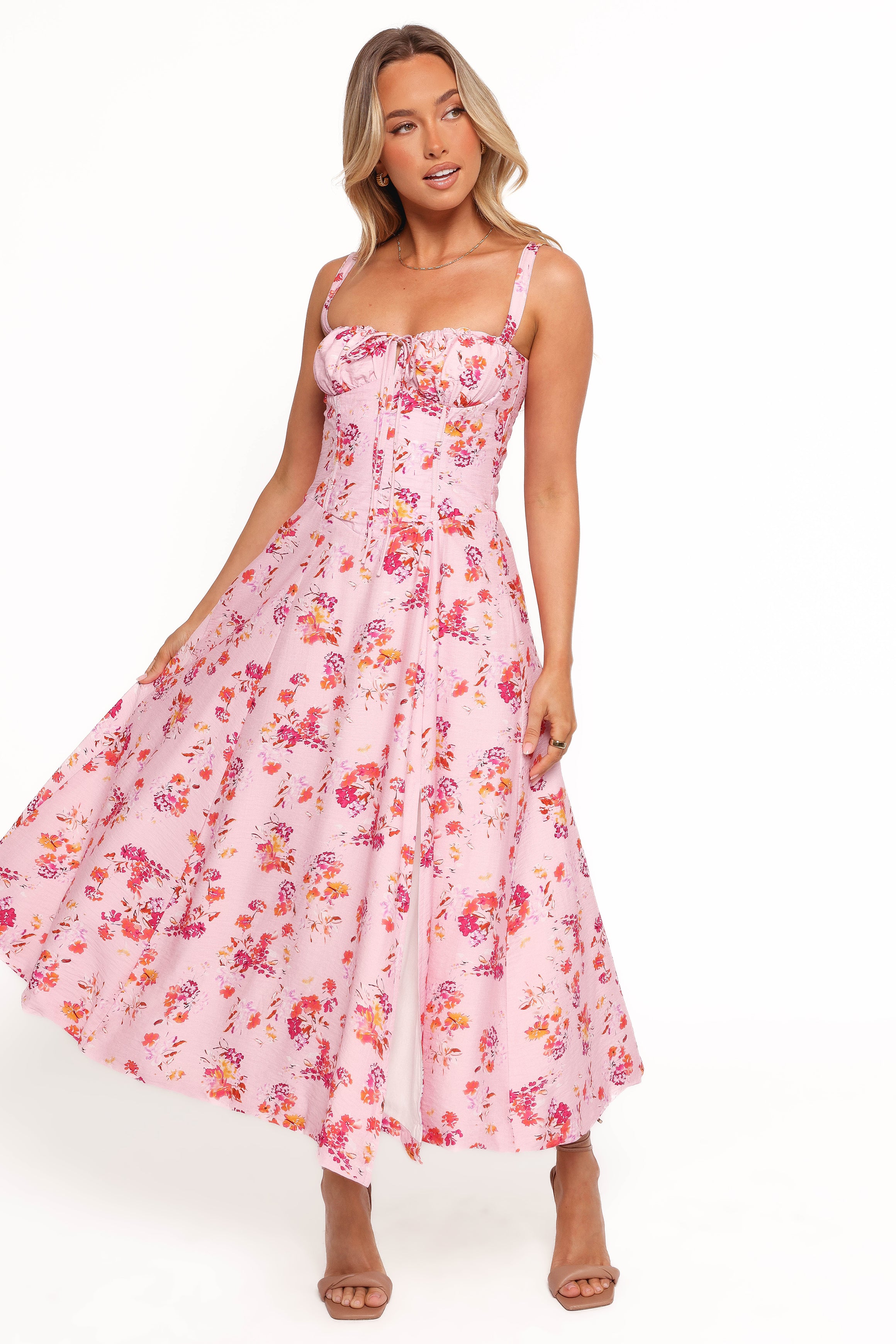 Lelah Midi Dress - Pink Floral