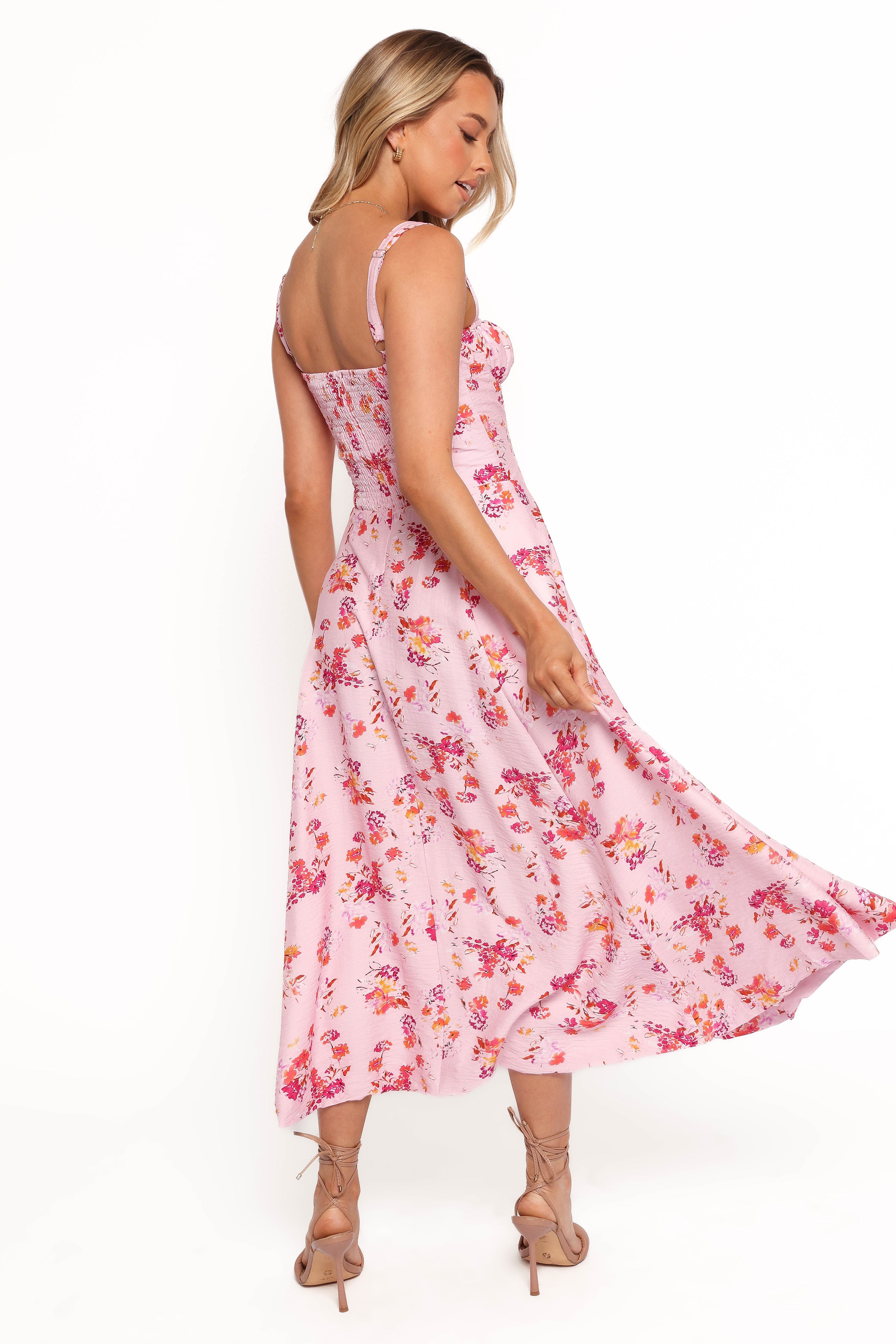 Lelah Midi Dress - Pink Floral