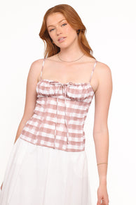Lelessa Corset Top - Pink Gingham