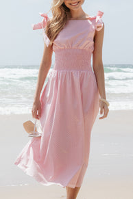 Leticia Midi Dress - Pink Polka Dot