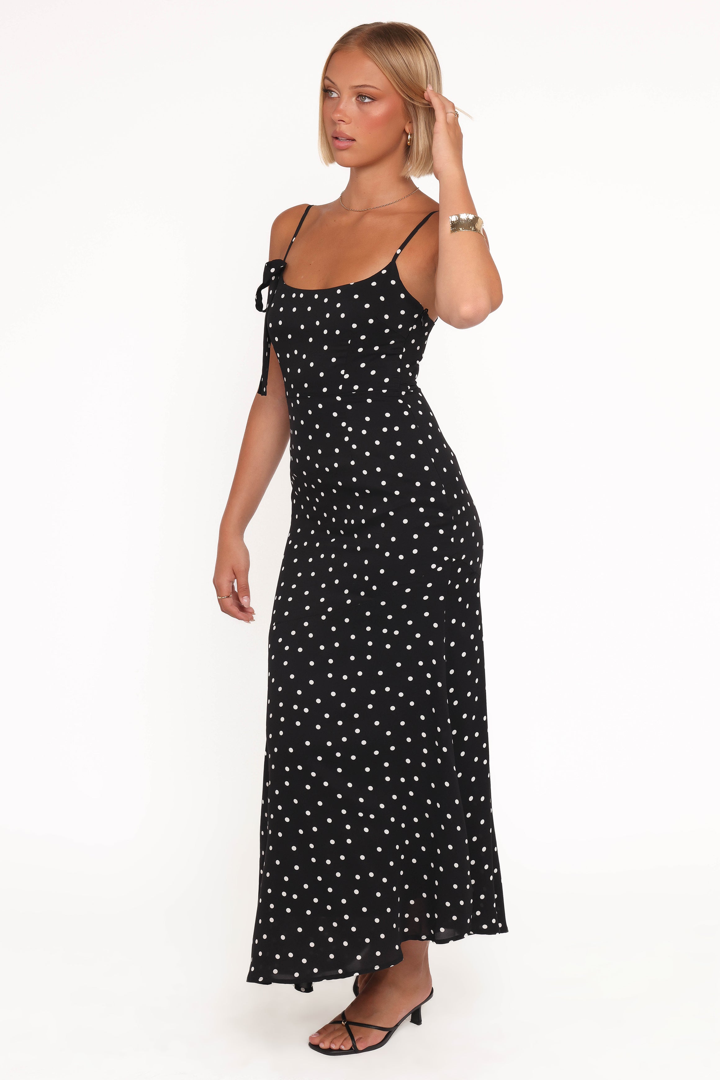 Lexia Midi Dress - Black Polka Dot