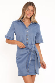 Leyton Mini Dress - Denim Chambray