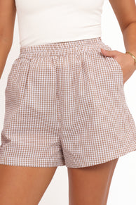 Libby Shorts - Brown Gingham