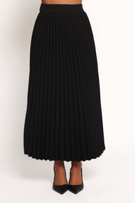 Liliana Pleated Midi Skirt - Black