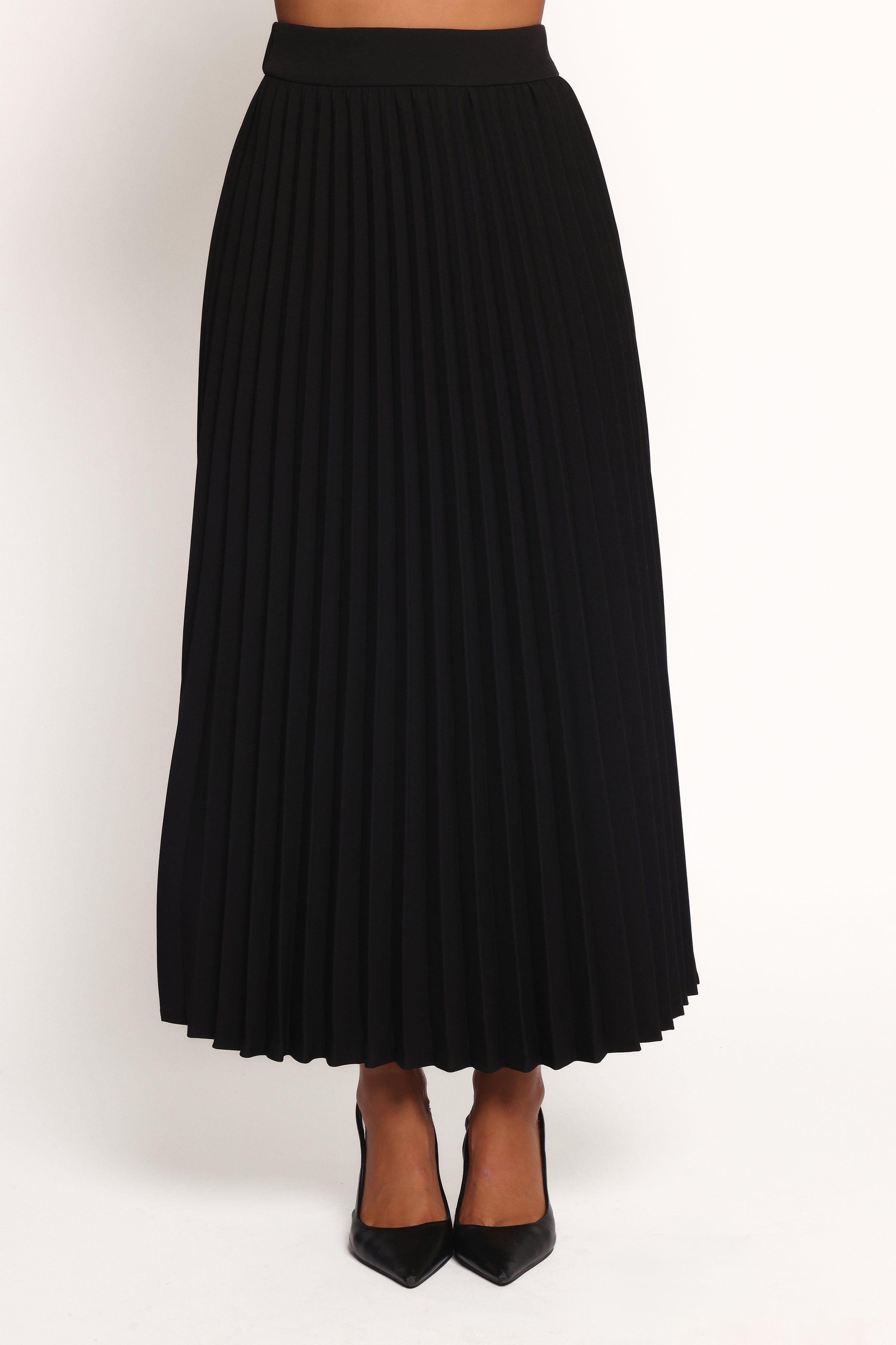 Liliana Pleated Midi Skirt - Black